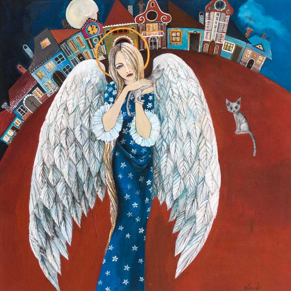 Ręcznie Malowany Anioł – ‘W Miasteczku’