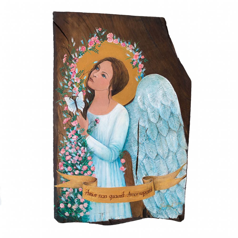 Anioł na Prezent Ślubny - obraz na desce