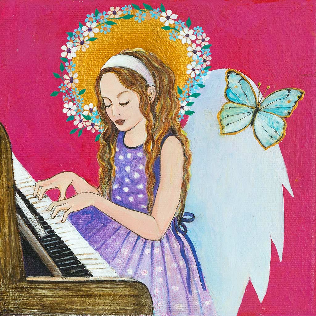 Anioł na Komunię – Anioł Grający na Pianinie