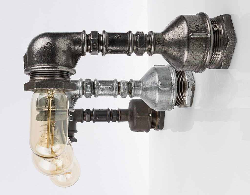 Industrialne Lampy Loft Wykonane z Rur - 3 lampy w różnych kolorach