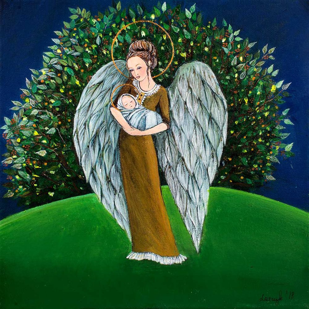 Anioł z Dzieciątkiem na Rękach