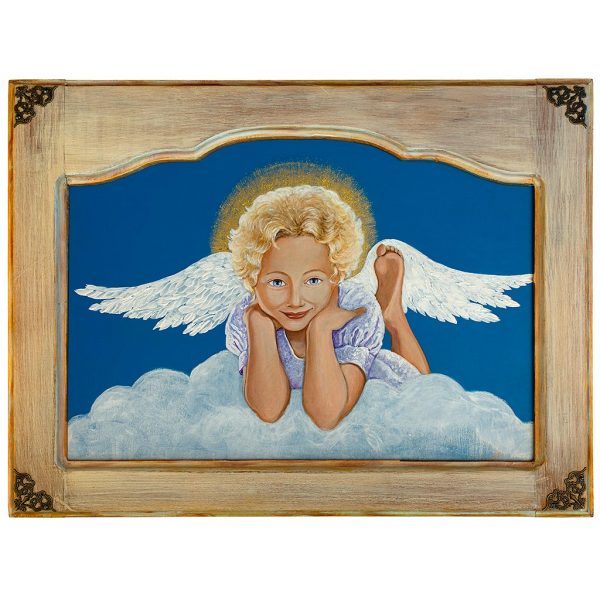 Anioł Malowany na Prezent - Anioł w Obłokach