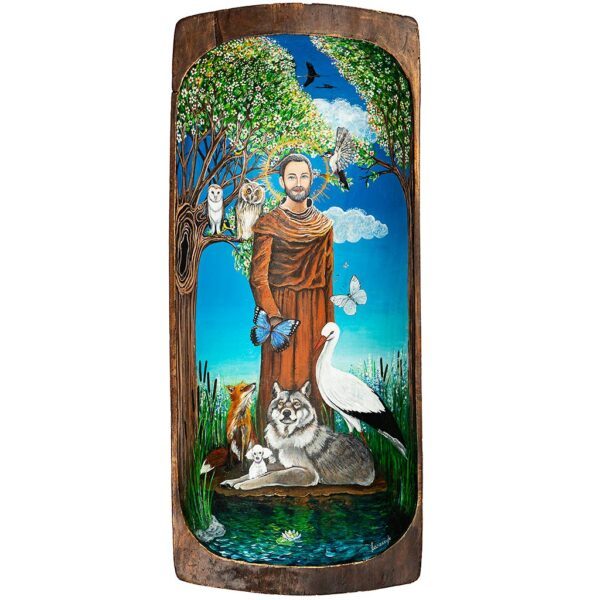 Obraz na Drewnie Święty Franciszek