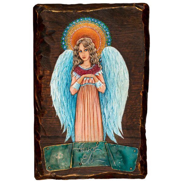 Anioł Stróż Malowany dla Eli - obraz na desce