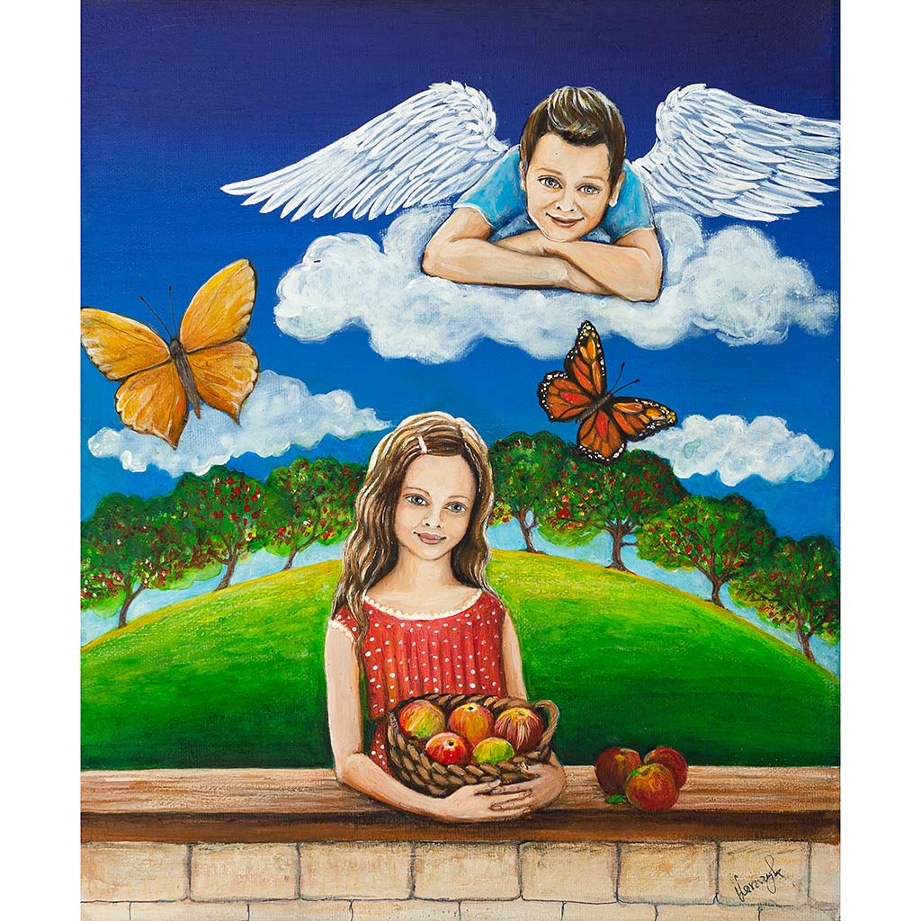 Anioł Stróż Malowany dla Siostry - obraz na płótnie